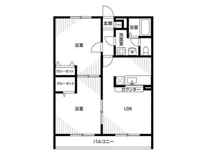アムール彩(2LDK/1階)の間取り写真