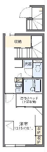レオパレス雷電(1K/2階)の間取り写真