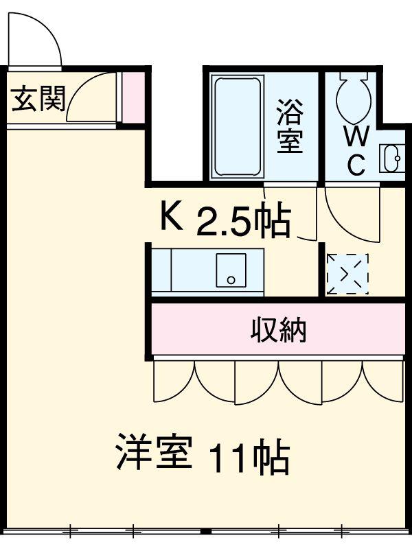 CUBE(ワンルーム/3階)の間取り写真
