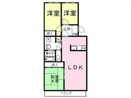 チュリス川合(3LDK/3階)の間取り写真