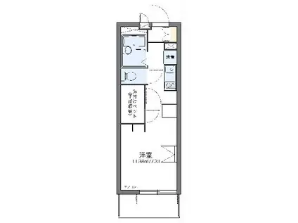 レオパレス松山(1K/2階)の間取り写真
