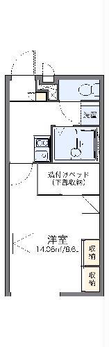 レオパレス檜木並(1K/1階)の間取り写真