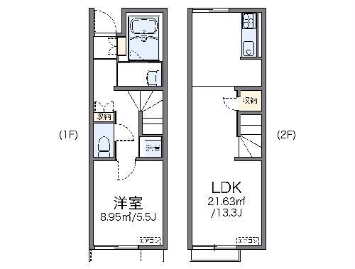 レオネクストY Y M(1LDK/1階)の間取り写真