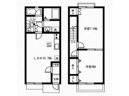 Ｂｌｕｅ　ｂｏｎｎｅｔ(2LDK)の間取り写真