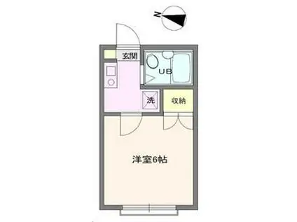 シティハイム元町(1K/2階)の間取り写真