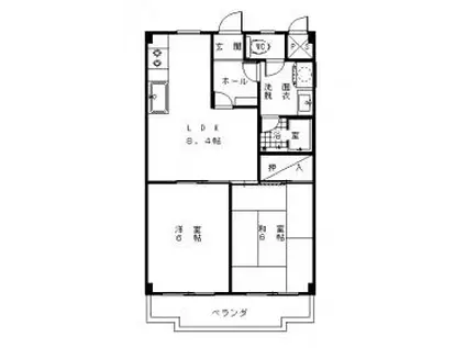 ベルメゾン若葉(2DK/3階)の間取り写真