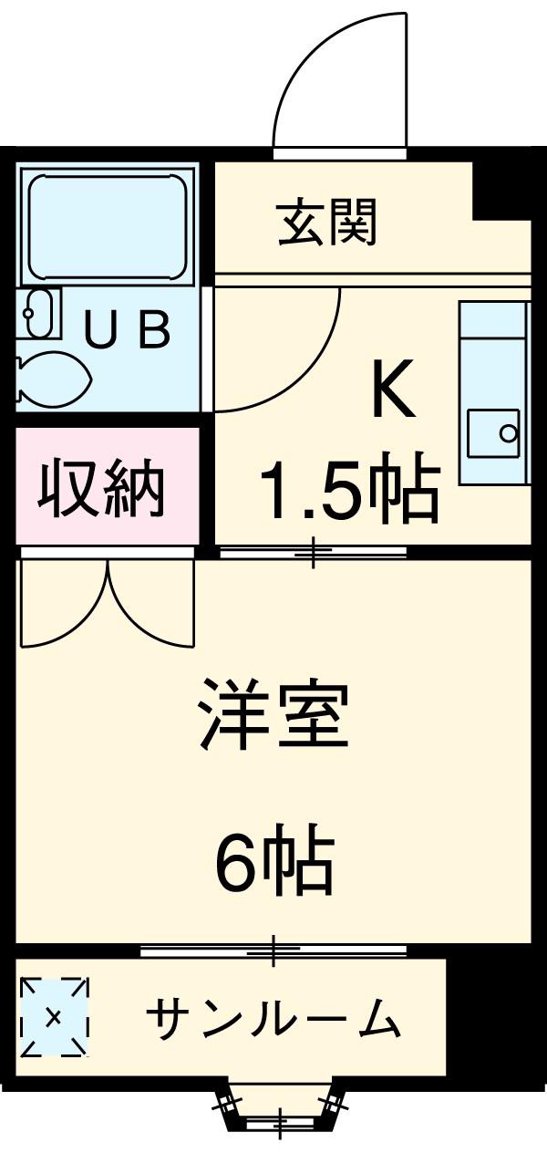 新清洲クラウンビル(1K/3階)の間取り写真