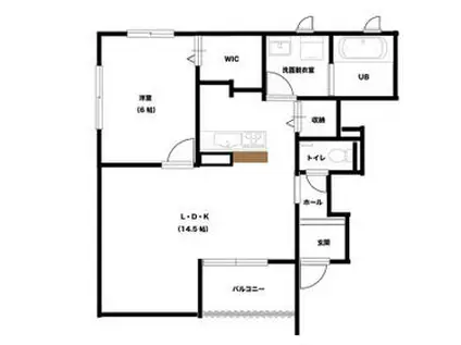 菜の花レジデンス(1LDK/1階)の間取り写真