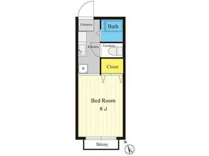 ドリームハイツM&J(1K/2階)の間取り写真