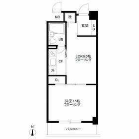 千駄ヶ谷ルーテルハイツ(1LDK/3階)の間取り写真