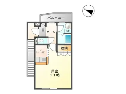 シャルマンコート(1K/2階)の間取り写真