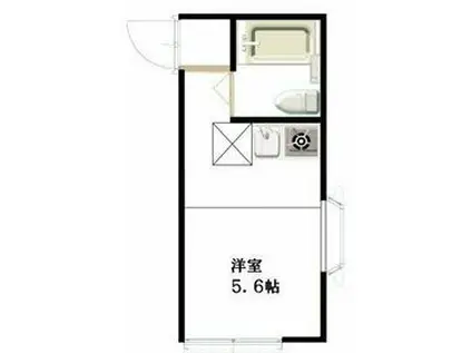 レーヴ国分寺(ワンルーム/1階)の間取り写真