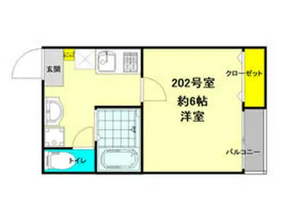 ヴィラート粕壁(1K/2階)の間取り写真