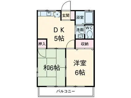 天神ハイツ(2DK/2階)の間取り写真