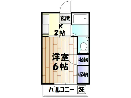コーポ榎戸NO2(1K/2階)の間取り写真