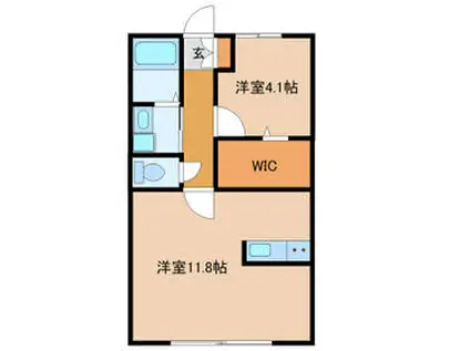 カーム一宮(1LDK/1階)の間取り写真