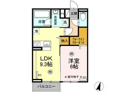 WINDSOR(1LDK/2階)の間取り写真