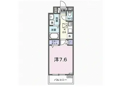 コーポハピネス白砂(1K/1階)の間取り写真