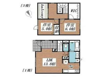 メゾンゴッドメイクⅡ(2LDK)の間取り写真