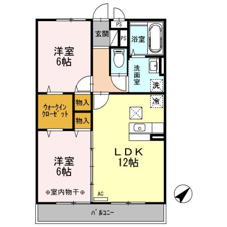 コンフォール瑞江Ⅶ・Ⅷ Ⅶ(2LDK/1階)の間取り写真