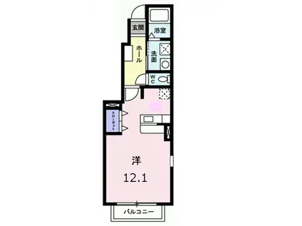 シャンテ ブリーズ(ワンルーム/1階)の間取り写真