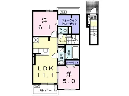 エテルノ Ⅲ(2LDK/2階)の間取り写真