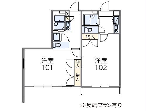 レオパレス仙石(1K/2階)の間取り写真