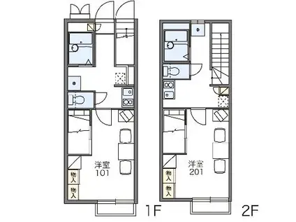レオパレスエ・アロール(1K/1階)の間取り写真