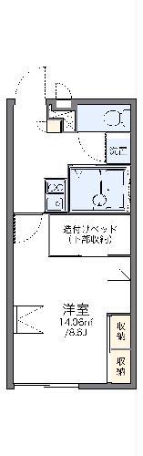 レオパレスクレール黒野(1K/2階)の間取り写真