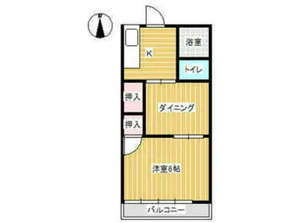 旭ハイツ(1DK/2階)の間取り写真