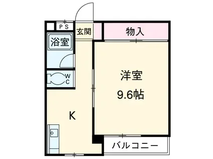 新宿マンション(1K/2階)の間取り写真