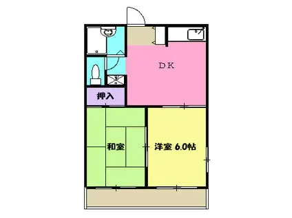 タウニイ緑が丘(2DK/2階)の間取り写真