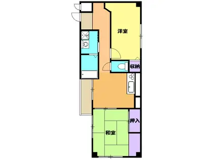 シャンブル28(2DK/3階)の間取り写真