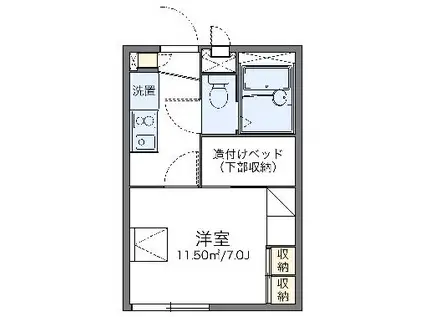 レオパレスサクライ(1K/1階)の間取り写真