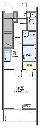 レオネクスト白樺Ⅴ(1K/1階)の間取り写真