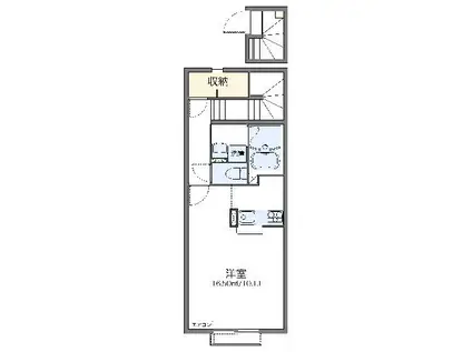 レオネクストフローラ南館(1K/2階)の間取り写真