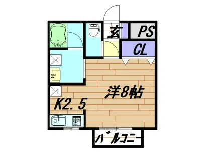 グレイス沓谷(ワンルーム/1階)の間取り写真