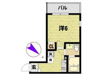 池田1丁目アパート(1K/2階)の間取り写真