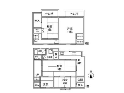 姉大宮町東側テラスハウス(4K)の間取り写真