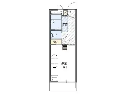 レオパレスドゥジエーム(1K/1階)の間取り写真