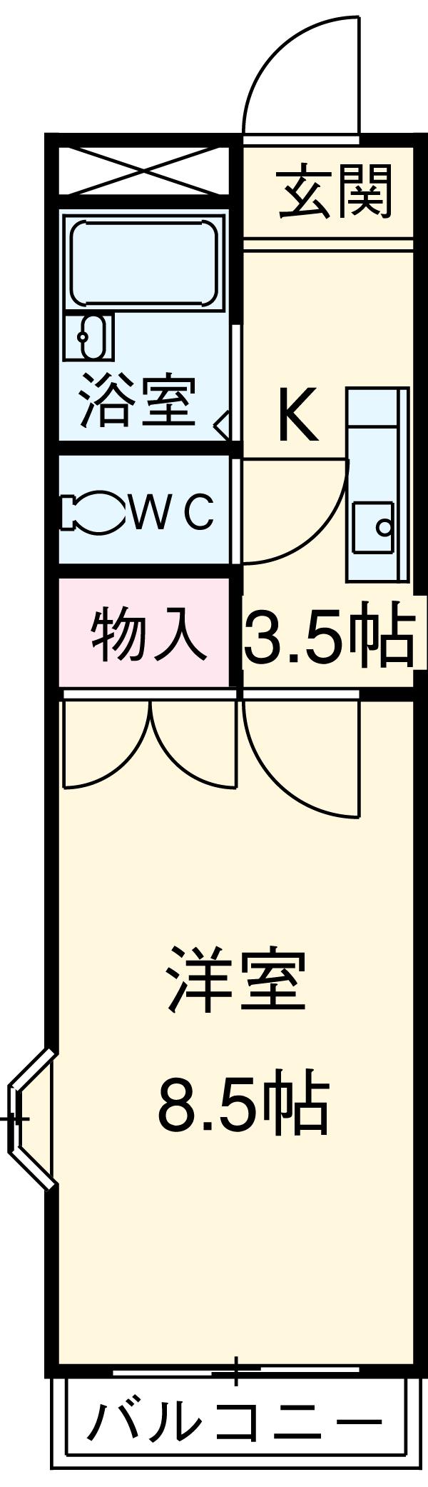 リブェール(1K/1階)の間取り写真