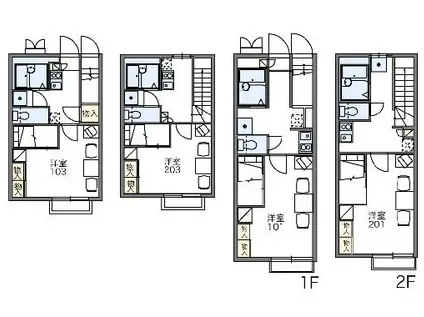 レオパレスソレーユ(1K/1階)の間取り写真