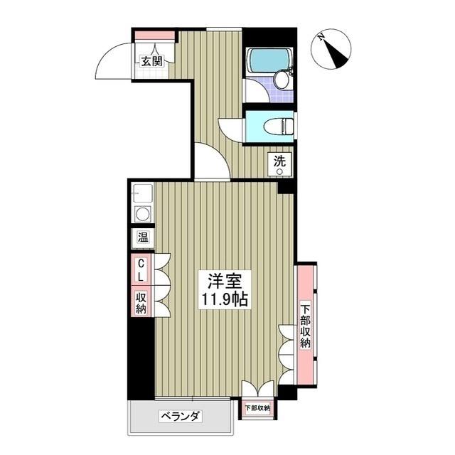 竹林マンションⅠ(ワンルーム/3階)の間取り写真