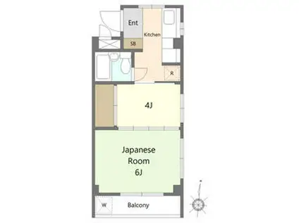 ハウスピア(2K/2階)の間取り写真