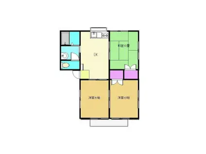 フレンドリーアリマ(3DK/2階)の間取り写真