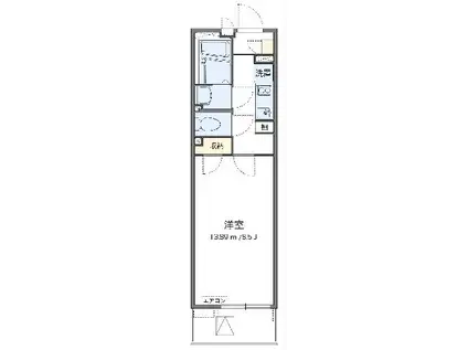 レオネクスト北鴻巣Ⅱ(1K/2階)の間取り写真