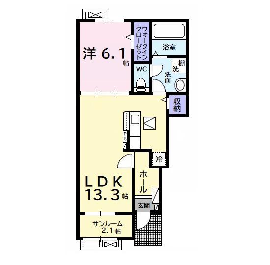 エクセレント アークⅠ(1LDK/1階)の間取り写真