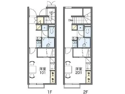 レオパレスシーストーリー(1K/2階)の間取り写真