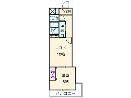 ライブコート安東(1LDK/4階)の間取り写真