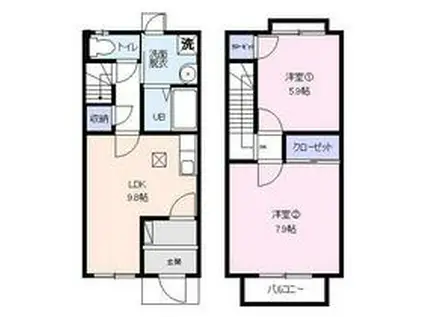 メゾン　クレール(2LDK)の間取り写真